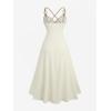 ROSE GAL Plus Size Womens Elegant Sleeveless Boho Summer Dress Strappy Split Tassel Embroidered Textured Flowy Dress(Beige_1)