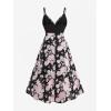 ROSE GAL Plus Size Womens Elegant Sleeveless Summer Dress Backless Jacquard Split Surplice Boho Floral Flowy Dress(Black_1)