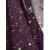 ROSE GAL Plus Size Womens Elegant Sparkly Gold Stamping Stars Print Long Flare Sleeve 2 in 1 Flowy Top(Deep Purple)