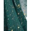 ROSE GAL Plus Size Womens Elegant Sparkly Gold Stamping Stars Print Long Flare Sleeve 2 in 1 Flowy Top(Green)