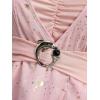 ROSE GAL Plus Size Womens Elegant Sparkly Gold Stamping Stars Print Long Flare Sleeve 2 in 1 Flowy Top(Pink)