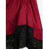 ROSE GAL Plus Size Womens Goth Steampunk High Low Skirt(Red_1)