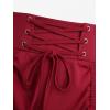 ROSE GAL Plus Size Womens Goth Steampunk High Low Skirt(Red_1)