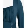 ROSE GAL Plus Size Womens Renaissance Medieval Fairy Square Neck Flowy Cottagecore Corset Peasant Costume Dress(Blue_2)