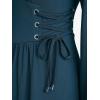 ROSE GAL Plus Size Womens Renaissance Medieval Fairy Square Neck Flowy Cottagecore Corset Peasant Costume Dress(Blue_2)