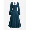 ROSE GAL Plus Size Womens Renaissance Medieval Fairy Square Neck Flowy Cottagecore Corset Peasant Costume Dress(Blue_2)