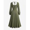 ROSE GAL Plus Size Womens Renaissance Medieval Fairy Square Neck Flowy Cottagecore Corset Peasant Costume Dress(Green_1)