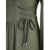 ROSE GAL Plus Size Womens Renaissance Medieval Fairy Square Neck Flowy Cottagecore Corset Peasant Costume Dress(Green_1)