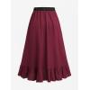 ROSE GAL Plus Size Womens Renaissance Pirate Costume Medieval Victorian Gothic Steampunk Skirt(Red_1)