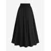 ROSE GAL Plus Size Womens Vintage Renaissance Skirts with Pockets(Black_1)
