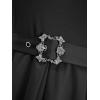 ROSE GAL Plus Size Womens Vintage V Neck Flowy Dress Elegant Sleeveless Backless Dress(Black_1)