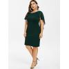 ROSE GAL Rosegal Plus Size Womens Sequins Chiffon Overlay Bodycon Pencil Cape Dress for Wedding Cocktail Party Evening(Green)