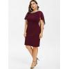 ROSE GAL Rosegal Plus Size Womens Sequins Chiffon Overlay Bodycon Pencil Cape Dress for Wedding Cocktail Party Evening(Red_1)