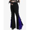 ROSE GAL Rosegal Women Plus Size Bell Bottoms Gothic Flare Pants(Blue_1)