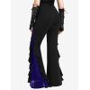 ROSE GAL Rosegal Women Plus Size Bell Bottoms Gothic Flare Pants(Blue_1)