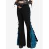 ROSE GAL Rosegal Women Plus Size Bell Bottoms Gothic Flare Pants(Blue_2)