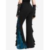 ROSE GAL Rosegal Women Plus Size Bell Bottoms Gothic Flare Pants(Blue_2)