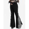 ROSE GAL Rosegal Women Plus Size Bell Bottoms Gothic Flare Pants(Gray_1)