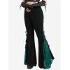 ROSE GAL Rosegal Women Plus Size Bell Bottoms Gothic Flare Pants(Green_1)