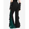 ROSE GAL Rosegal Women Plus Size Bell Bottoms Gothic Flare Pants(Green_1)