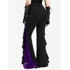 ROSE GAL Rosegal Women Plus Size Bell Bottoms Gothic Flare Pants(Purple_1)