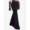 ROSE GAL Rosegal Women Plus Size Bell Bottoms Gothic Flare Pants(Purple_1)