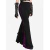 ROSE GAL Rosegal Women Plus Size Bell Bottoms Gothic Flare Pants(Purple_3)
