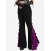 ROSE GAL Rosegal Women Plus Size Bell Bottoms Gothic Flare Pants(Purple_3)