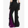 ROSE GAL Rosegal Women Plus Size Bell Bottoms Gothic Flare Pants(Purple_3)