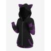 ROSE GAL Rosegal Women Plus Size Cat Ear Ribbed Hooded Blouson Jacket Animal Ear Two Tone Cute Hoodie(Black_2)