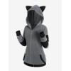 ROSE GAL Rosegal Women Plus Size Cat Ear Ribbed Hooded Blouson Jacket Animal Ear Two Tone Cute Hoodie(Gray_1)