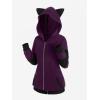 ROSE GAL Rosegal Women Plus Size Cat Ear Ribbed Hooded Blouson Jacket Animal Ear Two Tone Cute Hoodie(Purple_1)