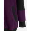 ROSE GAL Rosegal Women Plus Size Cat Ear Ribbed Hooded Blouson Jacket Animal Ear Two Tone Cute Hoodie(Purple_1)