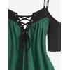 ROSE GAL Rosegal Women Plus Size Cold Shoulder Tee Lace-up Asymmetric Marled Short Sleeves Tee Open Shoulder Tunic Top(Green_2)