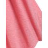 ROSE GAL Rosegal Women Plus Size Cold Shoulder Tee Lace-up Asymmetric Marled Short Sleeves Tee Open Shoulder Tunic Top(Pink_1)