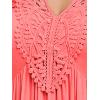 ROSE GAL Rosegal Women Plus Size Cold Shoulder Top Floral Applique Ruched Draped T-Shirt Open Shoulder Tunic Top(Orange_1)