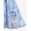 ROSE GAL Rosegal Women Plus Size Elegant Surplice Blouse Tunic Peplum Top(Blue_1)
