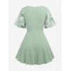 ROSE GAL Rosegal Women Plus Size Elegant Surplice Blouse Tunic Peplum Top(Green_1)