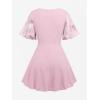 ROSE GAL Rosegal Women Plus Size Elegant Surplice Blouse Tunic Peplum Top(Pink_1)