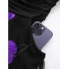 ROSE GAL Rosegal Women Plus Size Flower Print Chiffon Panel Knee Length Flowy Dress with Pockets(Purple)