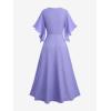 ROSE GAL Rosegal Women Plus Size Renaissance Cottagecore Dress Summer Boho Dress(Purple_1)