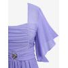 ROSE GAL Rosegal Women Plus Size Renaissance Cottagecore Dress Summer Boho Dress(Purple_1)