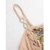 ROSE GAL Women Plus Size Renaissance Floral Lace-up Lace Panel Summer Cami Dress(Khaki_1)