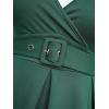 ROSE GAL Women Plus Size Sleeveless Plunging 1950 Vintage Swing Dress Solid Audrey Hepburn Dress(Green_1)