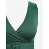 ROSE GAL Women Plus Size Sleeveless Plunging 1950 Vintage Swing Dress Solid Audrey Hepburn Dress(Green_1)