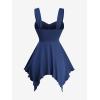 ROSE GAL Women Plus Size Sleeveless Tanks Glitter Stars Handkerchief Hem Flowy Tank Top(Deep Blue)