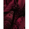 ROSE GAL Womens Plus Size Flocking Floral Figure Print Lace Up Ruched Ruffles Long Bell Sleeves Flowy 2 in 1 Top(Black)