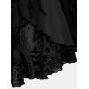 ROSE GAL Womens Plus Size Flocking Floral Figure Print Lace Up Ruched Ruffles Long Bell Sleeves Flowy 2 in 1 Top(Black_1)