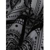 ROSE GAL Womens Plus Size Flocking Floral Figure Print Lace Up Ruched Ruffles Long Bell Sleeves Flowy 2 in 1 Top(Light Gray)