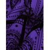 ROSE GAL Womens Plus Size Flocking Floral Figure Print Lace Up Ruched Ruffles Long Bell Sleeves Flowy 2 in 1 Top(Purple)